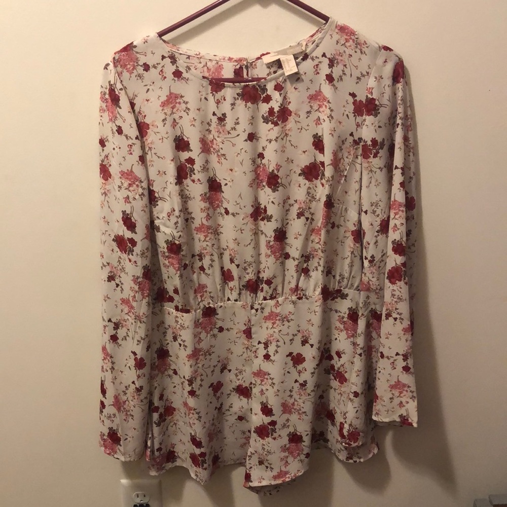 Long sleeve floral romper